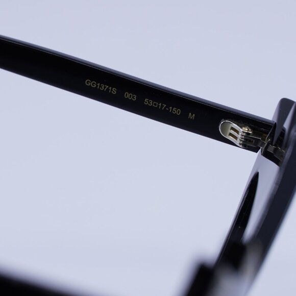 Gucci GG1371S 003 Sunglasses Shiny Black with White Stones Cat Eye Frame - Picture 6 of 9